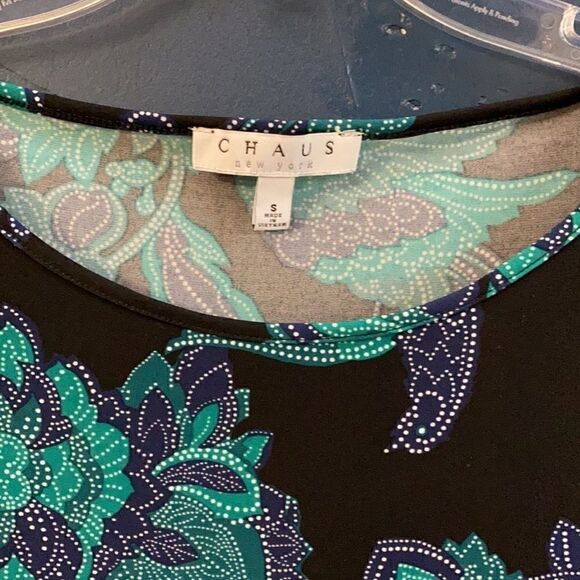 🎁 CHAUS NEW YORK PAISLEY LONG SLEEVES TOP - Picture 4 of 8